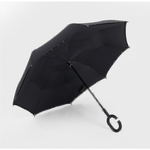 C-Parasol Foldbar Regnskygge Vindtæt Dobbeltlags Omvendt Paraply - Vandrende Blomst