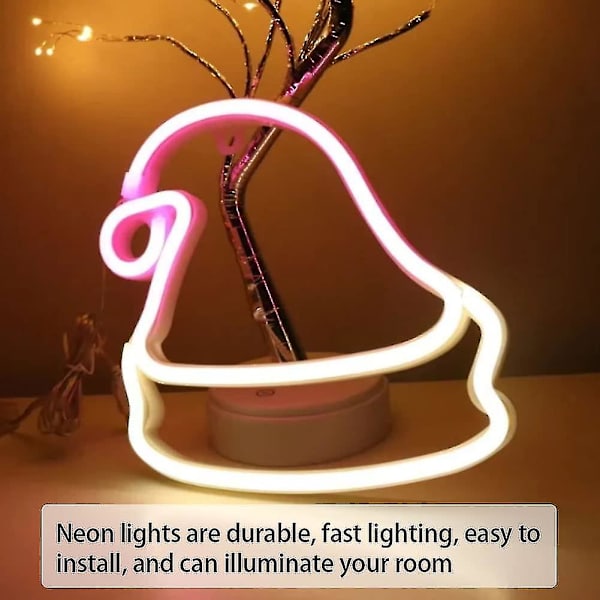 Julepynt Smuk Neon Skilt LED Julemand Hat Neon Lys Juleaften Dekoration Lys USB Drevet Til Soveværelse Vægge Dekorationer (ingen Batteri) 1 stk)