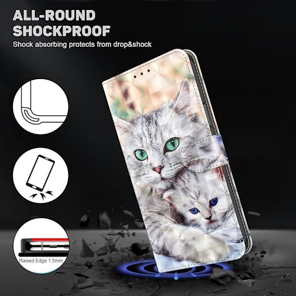 For Motorola Moto G73 5G PU Læder Flip Stand Telefon Case 3D Mønster Trykning Tegnebogskal