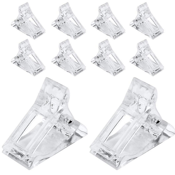 10 st Nageltipsklämmor, Nageltipsformklämmor, Nagelklämmor för Polybyggnad, Polygel Snabbbyggnad, Fingerförlängning, Plastbyggare, Nagelkonst DIY Man