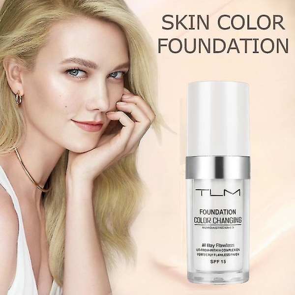2kpl Tlm Flawless Color Changing Foundation Makeup Ihonsävyä vastaava peitevoide