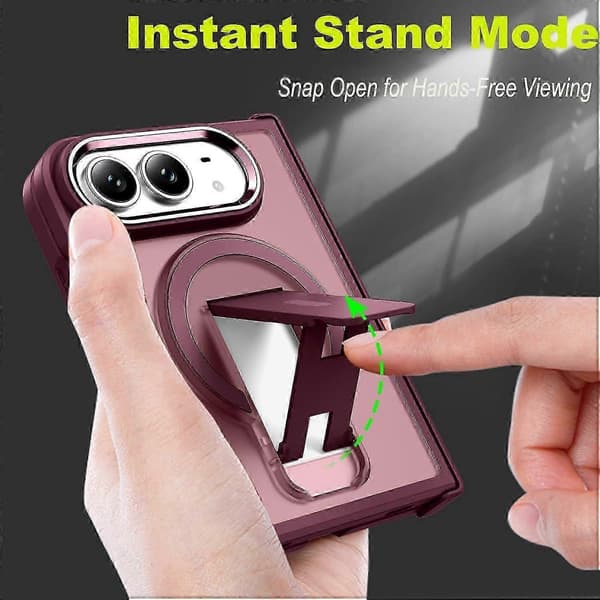 Vikbart stativ skyddsskal, robust anti-droppram, stark magnetisk fastsättning, slät matt baksida för iPhone 18 Fold gray