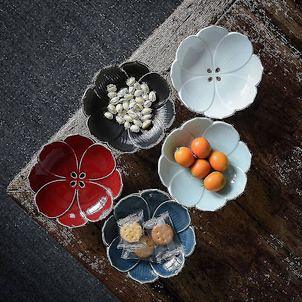 Frugtfad på Fod Dekorativ Kompot Skål Keramik Dessert Serveringsskål Bakke Display Stativ Lotus Drænplade