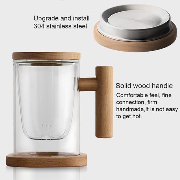 Glas Teekop Med Infuser Og Låg