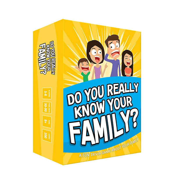 Kender du virkelig din familie? Sjovt familiespil med samtale og udfordringer - fantastisk til børn, teenagere og voksne
