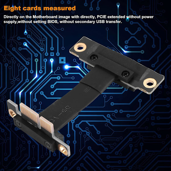 PCIe X1 Riserkabel Dubbel 90 Grader Höger Vinkel PCIe 3.0 X1 Till X1 Förlängningskabel 8gbps Pci 1x Riser
