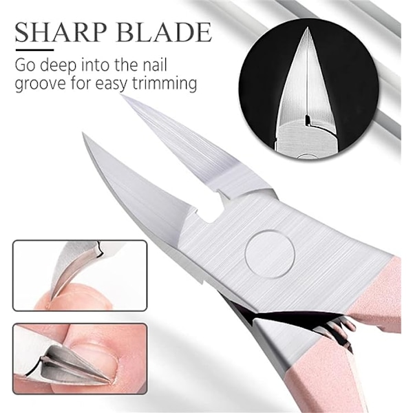 Professionel negleklipper Nipper Død hud Saks Polering Slibning Manicure Pleje Værktøjer Rustfrit Stål Negleklipper (Farve: D)
