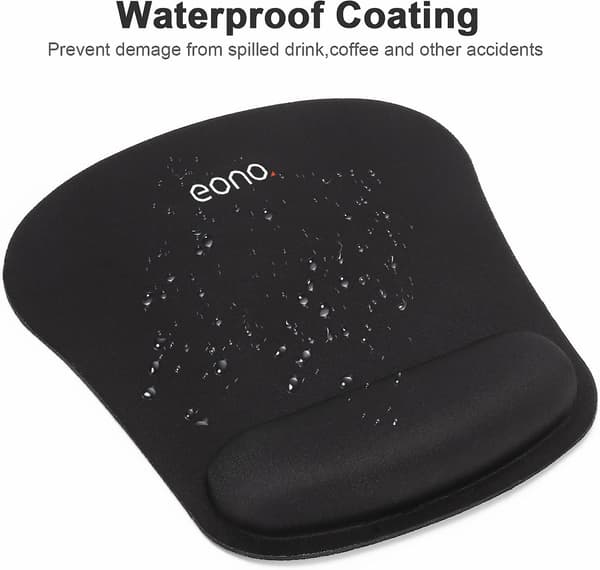 Amazon Brand - Musematte, Ergonomisk Musematte, Sklisikker Gummisokkel Musematte Vanntett Tastaturmatte For Bærbar PC, Datamaskin, P