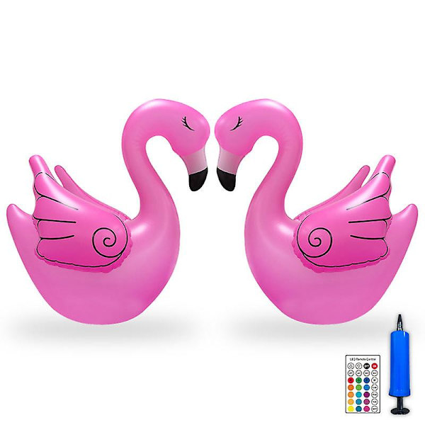 2023 - Flytande Poollampa, Flamingo Solcellspoollampa Med Fjärrkontroll Uppblåsbar Vattentät Led-lampa