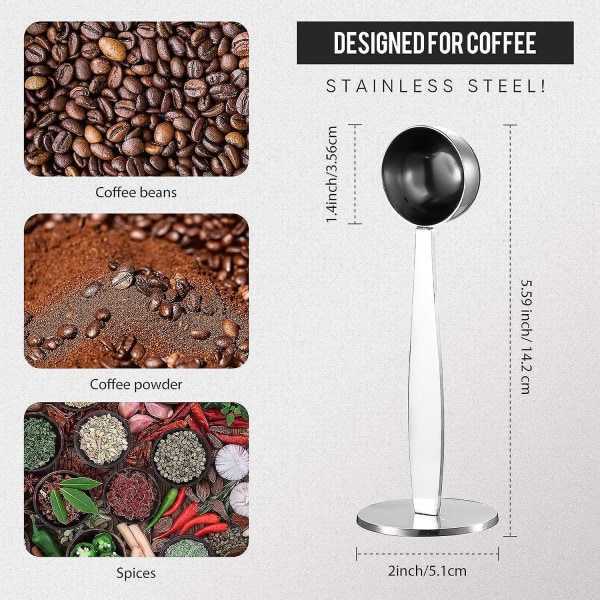 2 pakke kaffeskje Espresso Tamper 51 mm 2-i-1 Måle- og Espresso Tamper for kaffebønnepress Kaffekvern P
