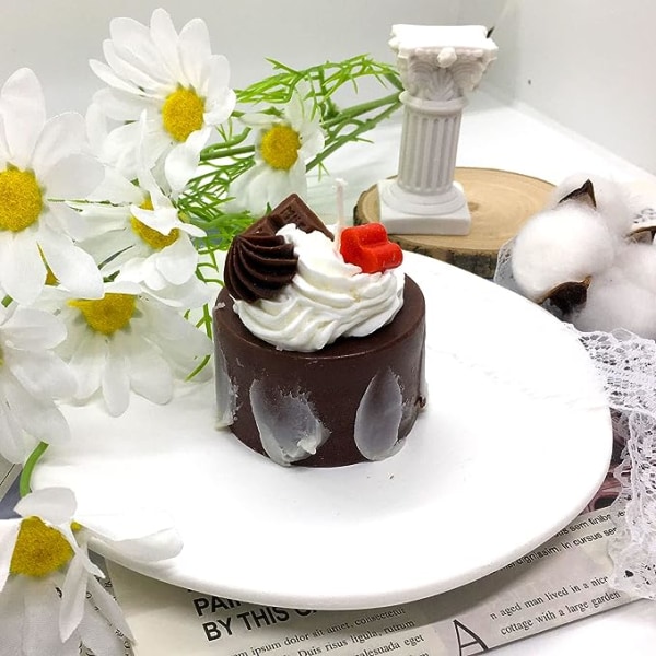 Mini chokolade kvindelig fødselsdagskage stearinlys Sjov duftlys boligdekoration, gaver til stearinlyselskere (kagelys)