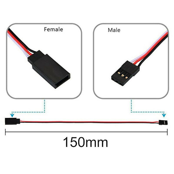 25 st Jr Style Servo Förlängningskabel, Servo Kablar, Hane Till Hona Jr Plugg, Rc Servo Förlängningsledning