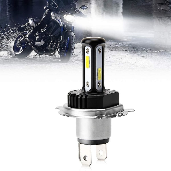 Kraftfull H4 LED motorcykellampa, 2020 versionsuppgradering 3 sidor 360 graders Cob H4