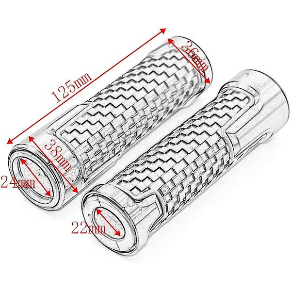Universal Motorcykel Styrgrepp - 22mm (7/8\") 24mm (1\") Halksäker Gummi Motorcykel