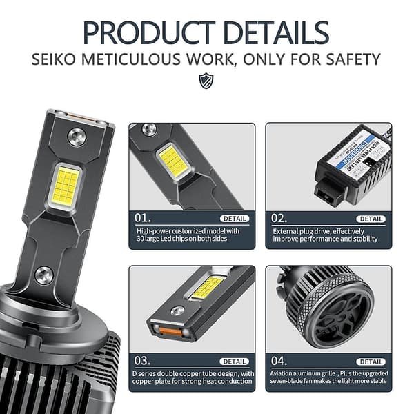 D1s/d1r D2s/d2r D3s/d3r D4s/d4r Bilfrontlys Pære 110w 40000lm 6000k Hvit Auto Lys Led Kit (d3s
