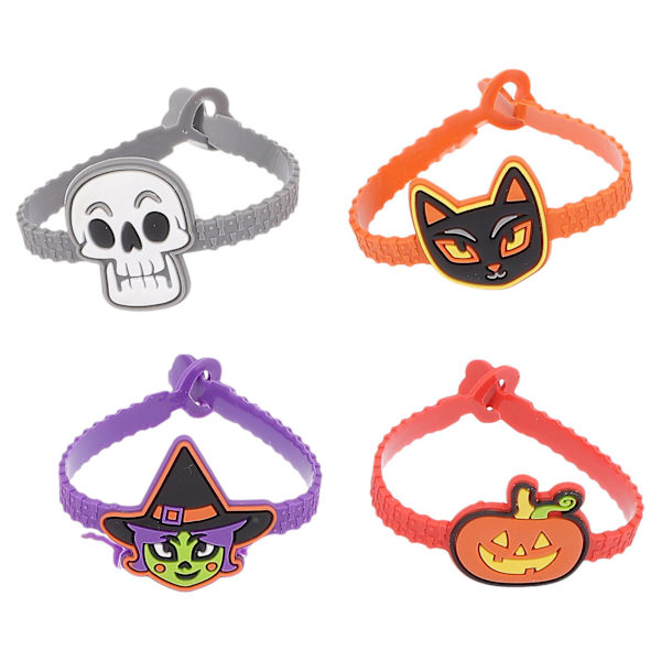 20 stk Halloween-armbånd Justerbare Spøkelse Heks Gresskar Armbånd Håndleddsbånd