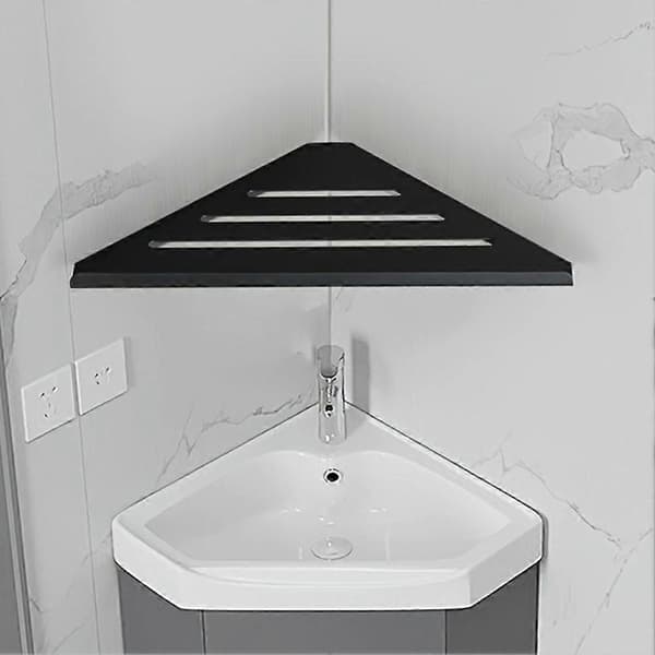 Hjørnebruserhylde i rustfrit stål uden boring Pladsbesparende hjørnedesign maksimerer opbevaring til badeværelset Brushed