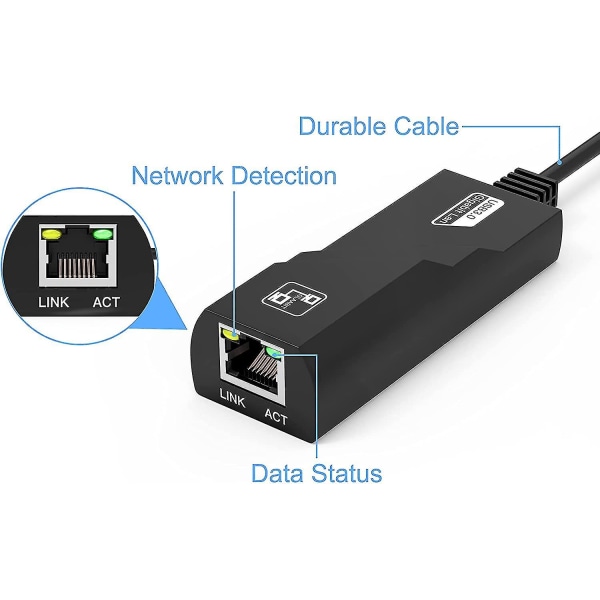 Usb-Ethernet-sovitin, Usb 3.0 - Rj45 Ethernet-sovitin, 1000 mbps:n Lan-verkkoadapteri, yhteensopiva Windows 10/8.1/8/7/vista/xp:n, Mac Os 10.6:n ja uudempien kanssa