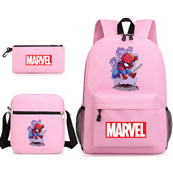 MARVEL Spiderman Tredelad skolväska Lätt ryggsäck för manliga och kvinnliga studenter
