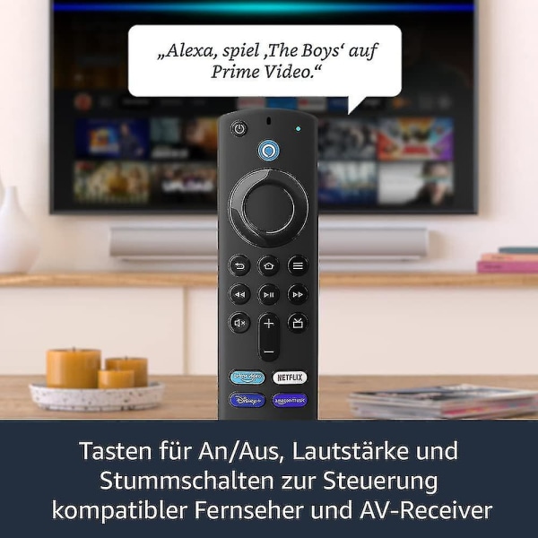 Alexa Röststyrning Fjärrkontroll (med TV-kontrollknappar) HD Streaming Enhet LONG
