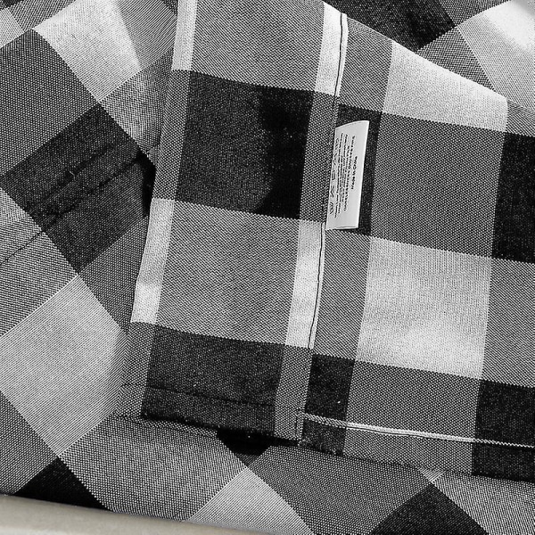 Rutiga Gingham Skräddarsydda Bondgårdsfönstergardiner - Blandade Färger (svart)