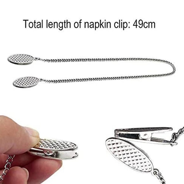 4 stk. Serviettkjede Serviettholder Serviettklips Kjede Fleksibel Lanyard Halsstropp For Eldre Eldre A