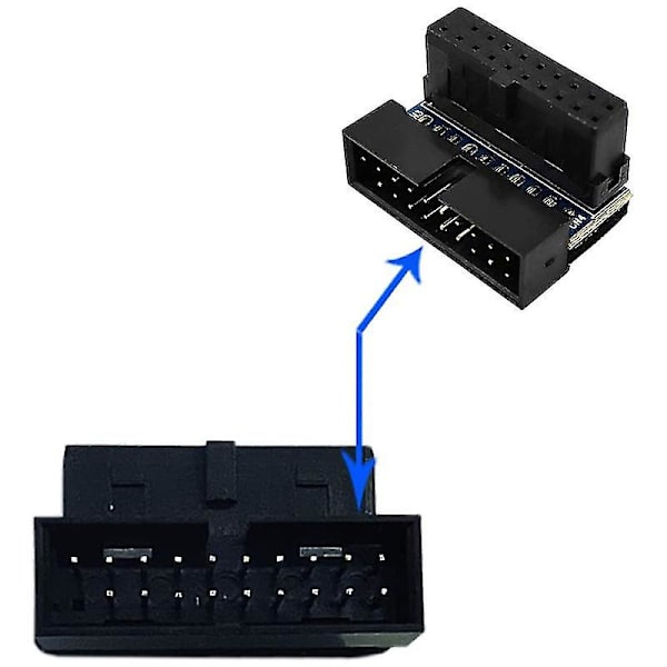 2 stk. Usb 3.0 20 Pin Til Fe L Turn 90 De Right Adapter Board Til Mboard ( An