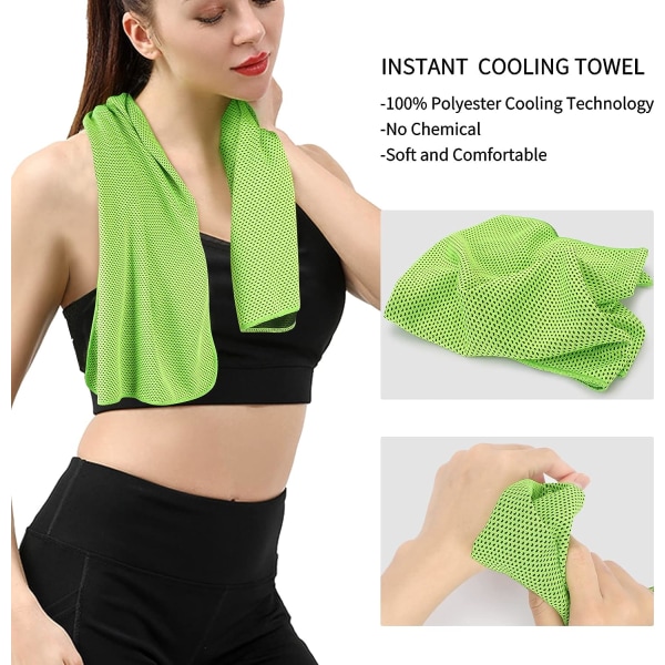 4 PCS Cooling Towel, Yoga Towel Ice Towel Microfiber Towel for Yoga, Sport, Gym, Workout, Camping, Fitness, Workout (40" x 12")-4