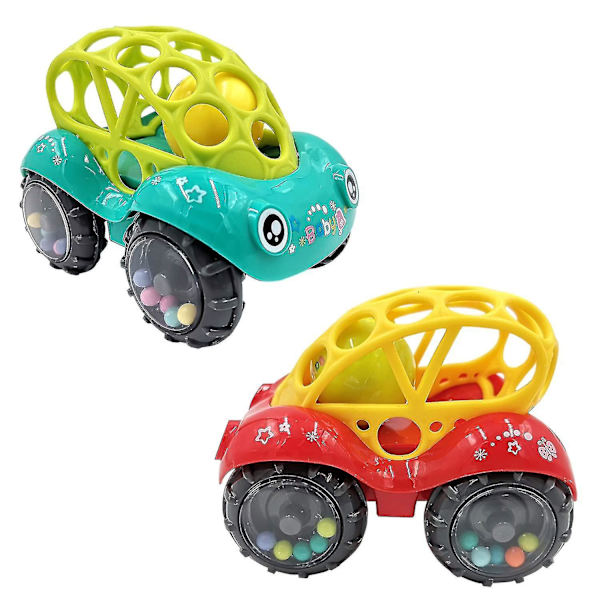 2 st mjuka leksaksbilar för 1-5 år gamla bebisar