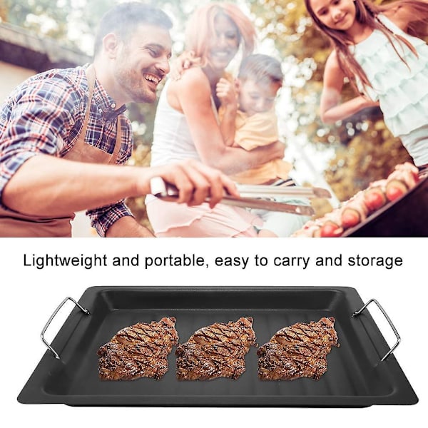 Rustfritt stål grillplate, non-stick stekepanne for grill