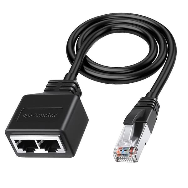 Lan Ethernet-adapter Rj45 hann til 2 hunn Splitter Rj45 1 til 2 Ethernet Lan Network Adapter Cabl