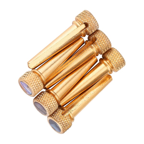 6 stk messing og abalone pins bro pin sett for akustisk folkegitar gitar tilbehør