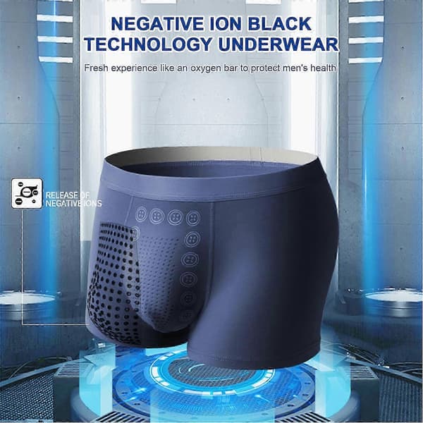 Sommar Eft Underkläder - Eft Energy Field Therapy Herrkalsonger, Magnetterapi Energiska Män Is-silke Boxer Briefs Black L