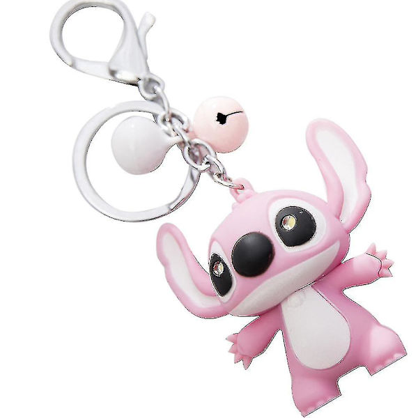 2-pak Stitch legetøjsformet nøglering nøglering pung vedhæng par nøglering nøglering, sæt med 2, pink og blå