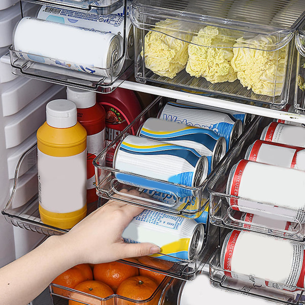 Kylskåp Dubbla lager Stor kapacitet ölburkar i plast Kylskåpshållare för hushåll