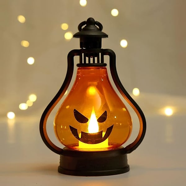 3 kpl Halloween-kurpitsakynttilälyhty LED-valot Kurpitsa Halloween-koristeisiin sisä- ja ulkotiloihin Piha Puutarha Nurmikon juhlat (A)