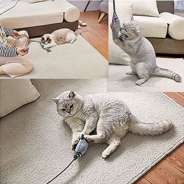 Fiskleksaker för Katter, Rörlig Kattleksak, Kattsparkleksak, Rörlig Fiskleksak för Katters Träning, Fladdrande Fisk för Katter, Interaktiva Kattleksaker för Innekatter, Kattunge