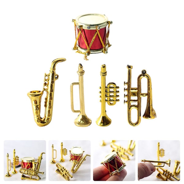 Figurer Hjemmedekoration Trompet Model Miniature Trombone Mini Ting Dukkehuss Tilbehør Mini