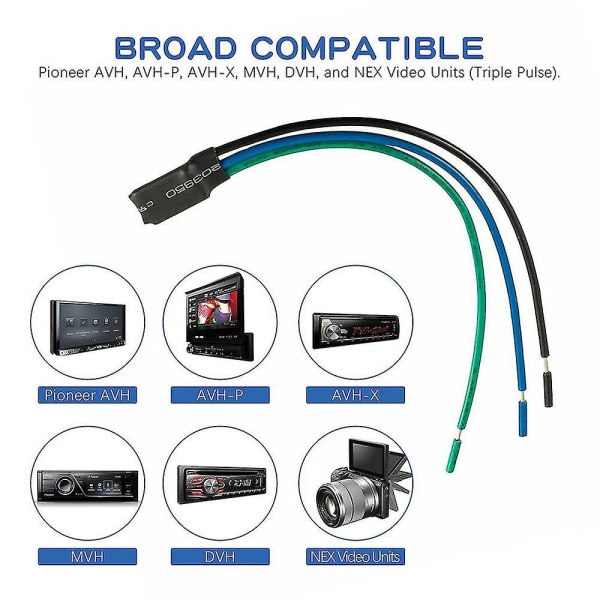 2 stk Universal Pulse Bypass Fit Avh Mvh Dvh Pioneer Parkeringsbremse Video Override