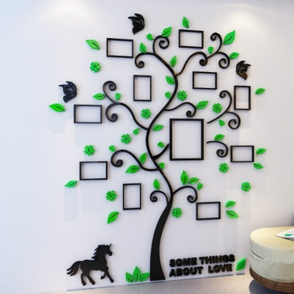 Gör själv 3d väggklistermärken Kreativt familjeliv Träd fotoramar Kristall