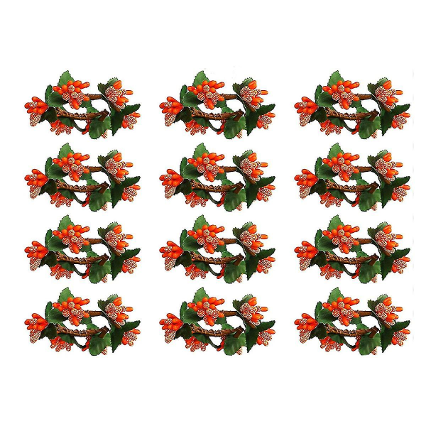12 stk Serviettringer Blomsterserviettring Hs Høstserviett Le Ringer Tema Middagsbord Ri