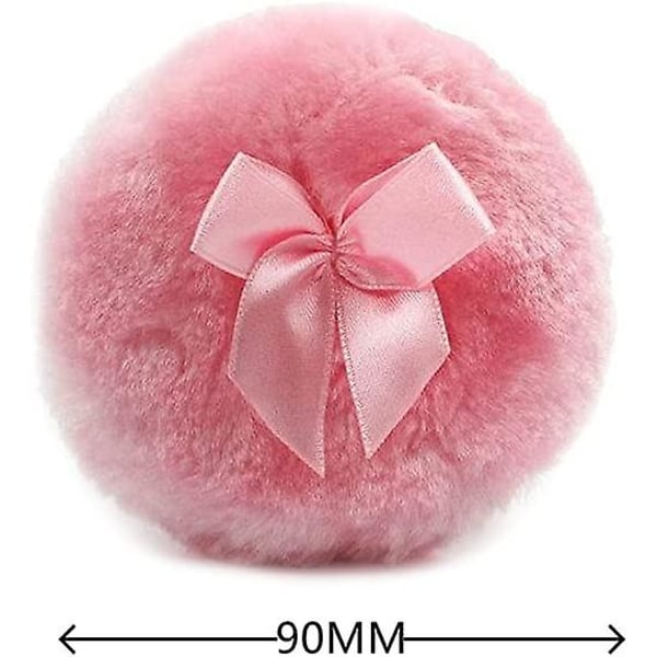 Fluffy plysj pudderpuff, myk ansikt pudderpuff sløyfe tørr pudderpuff, 4 stk