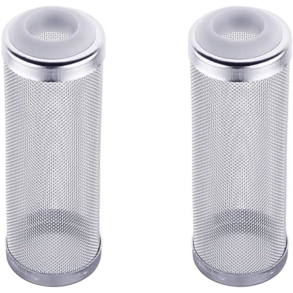 Rustfrit Stål Akvarium Flow Fish Filter Beskyttelsesnet Rejesikker Indløb Indstrømning Beskyttelse Kurv Mesh Media 12mm, 2 stk