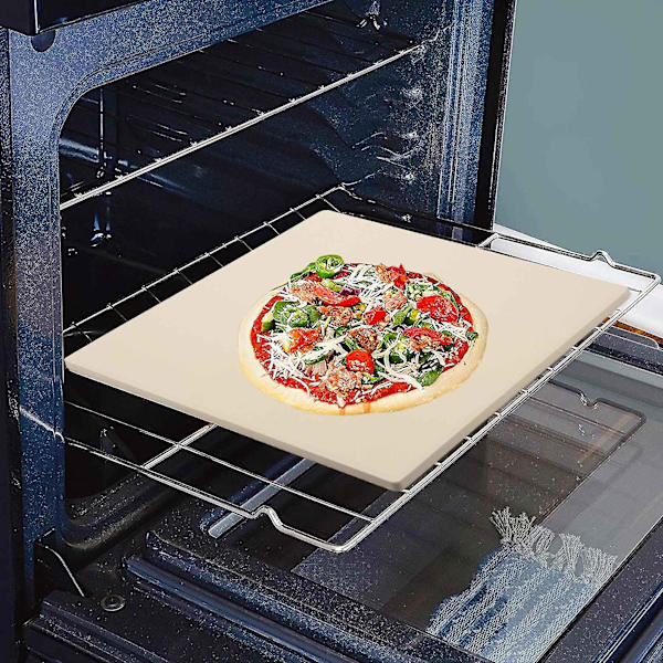Pizzasten för Matlagning, Bakning, Grillning, Extra Tjock Pizza för Ugn och BBQ Grill Bakverk Bröd Storlek 265mm255mm12mm