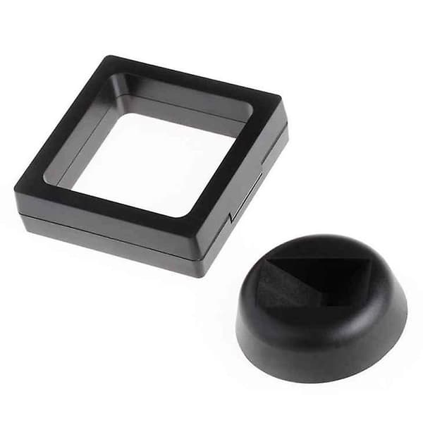 Mønt Displayboks - 20 3D Flydende Displayholder Med Stativer Til , AA Medaljoner, Smykker, Sort, 2