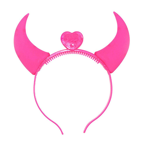 LED Lysende Blinkende Djævelhorn Pandebånd Glødende Djævelhorn LED Kostume Pandebånd (Pink)