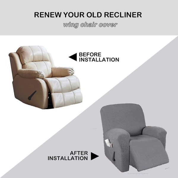 4 stk. Stretch Recliner-trekk, Recliner-stoltrekk, Recliner-sofa