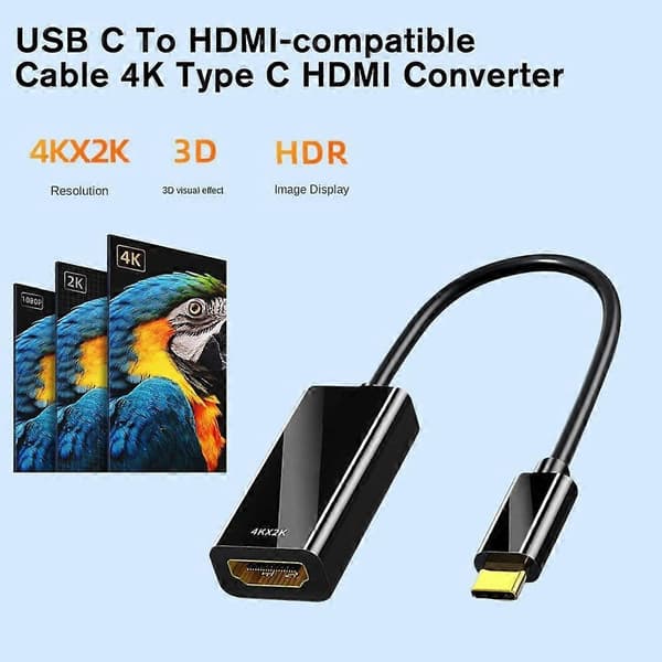 Typec-HDMI 4K teräväpiirtosovitinjohto USB3.1-HDMI-naaras Type-C-HDMI-sovitinjohto