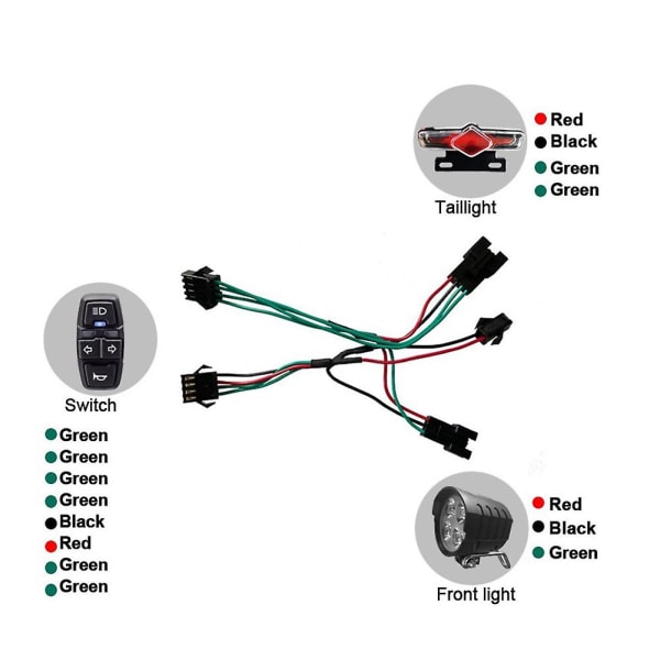 Cykel Forlygte og E-cykel Baglygte Sæt Input 36v 48v 52v 60v Med Dk336 Lyghorn Drejeskifte E-bi
