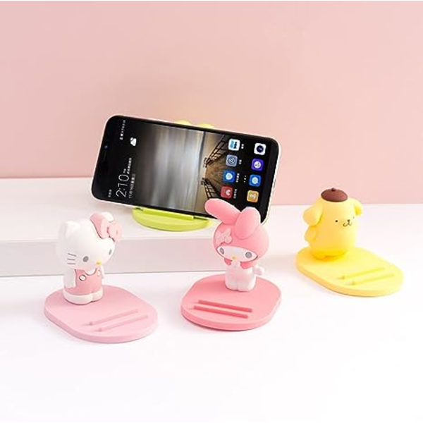 Lazy Bracket Cartoon Matkapuhelinteline Auton Työpöydälle Monitoiminen Säädettävä Teline Hellokitty